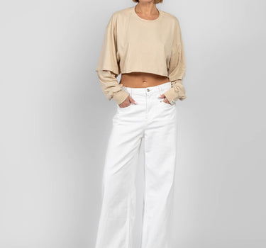 1.38 Easy Breeze Double Sleeve Crooped Shirt