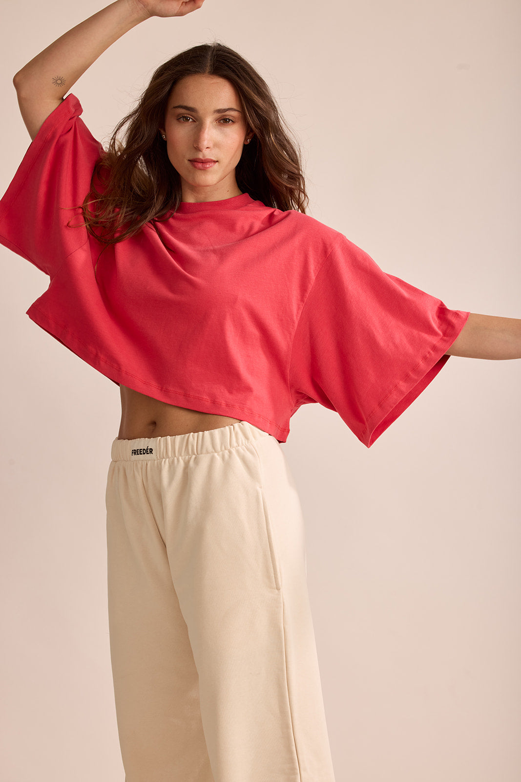 1.2 Real Oversized Cropped T-Shirt (Red)