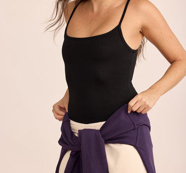 1.18 Ribbed Black Tank Top Bodysuit (Limited)