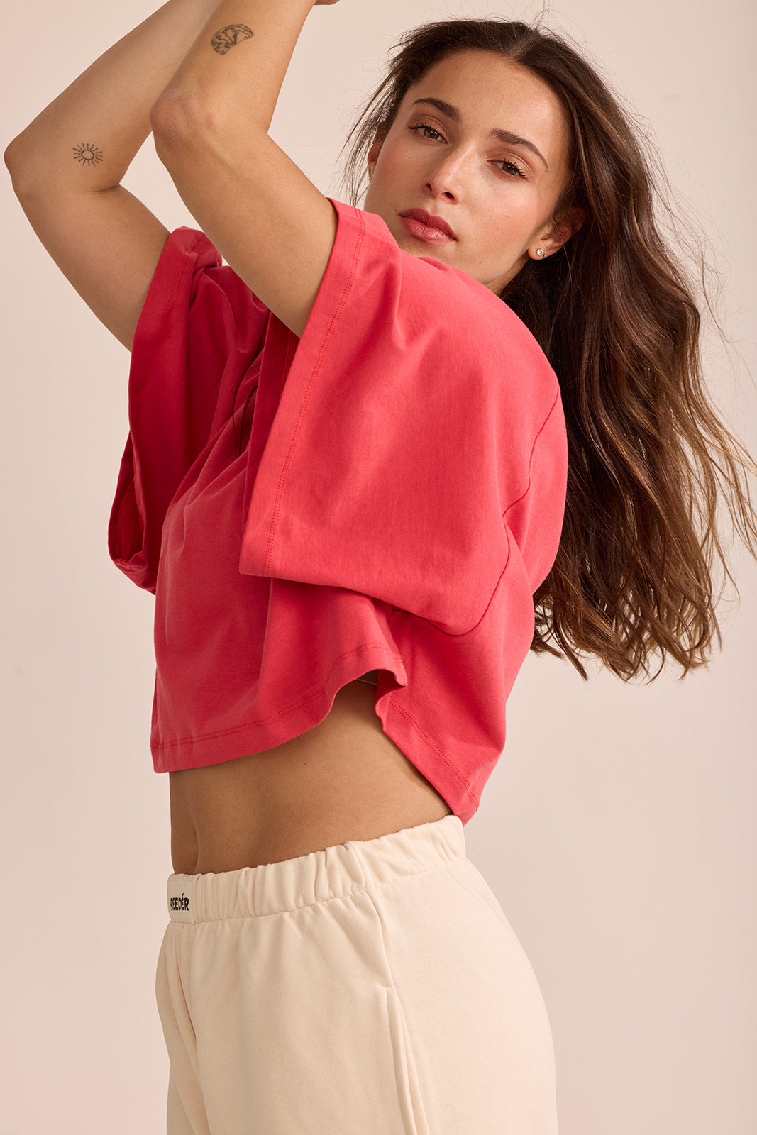 1.2 Real Oversized Cropped T-Shirt (Red)