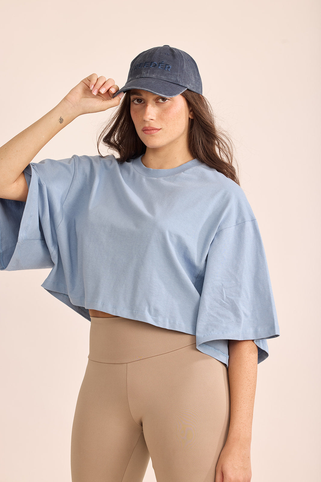 1.2  Real Oversized Cropped T-Shirt (Light Blue)