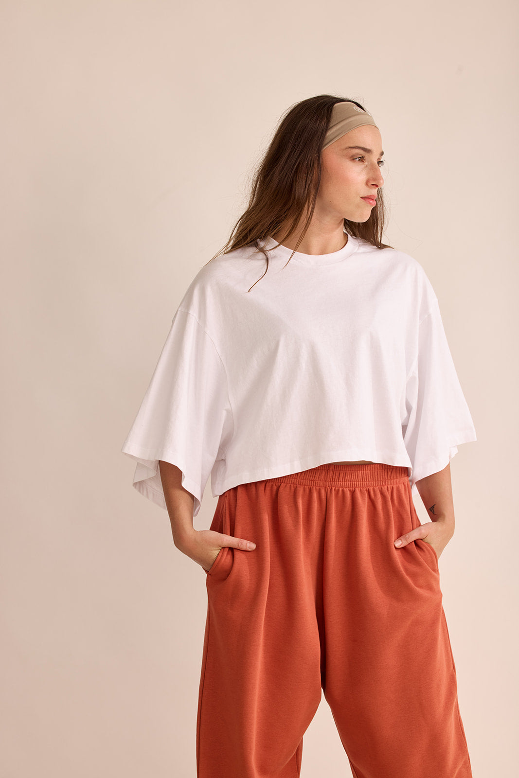 1.2 Real Oversized Cropped T-Shirt (White)